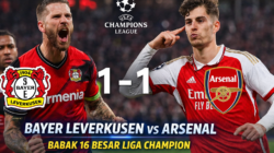 Bayer Leverkusen vs Arsenal 16 Besar Liga Champions: Duel Sengit Berakhir Dramatis